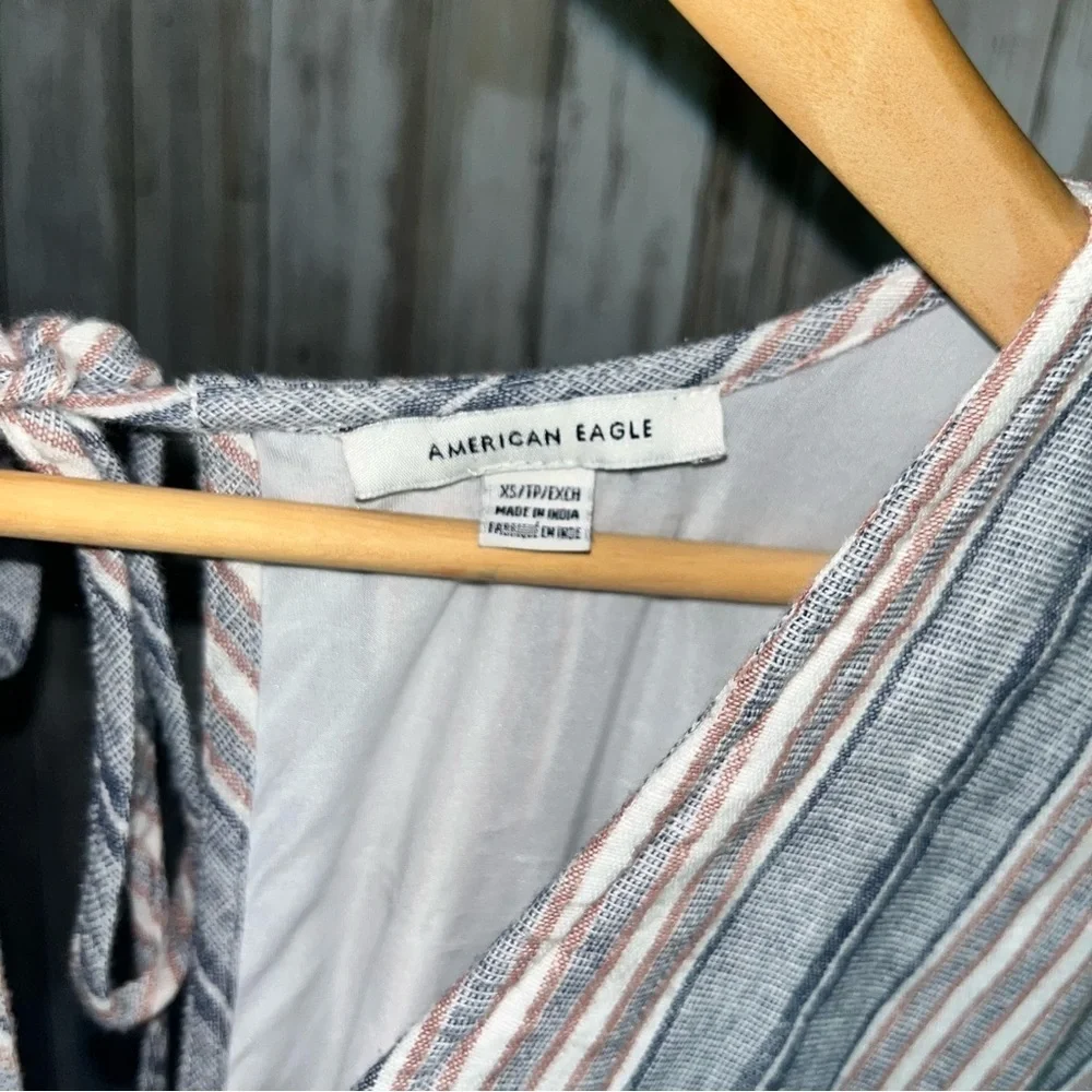 American Eagle Striped Kimono Sleeve Romper - Picture 10 of 10